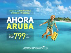 Hay nuevo vuelo a Aruba de Aerolíneas Argentinas